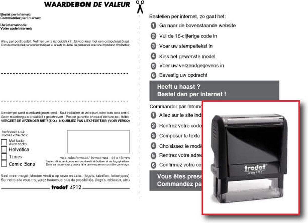Trodat Printy 4912 met waardebon | 44x16mm